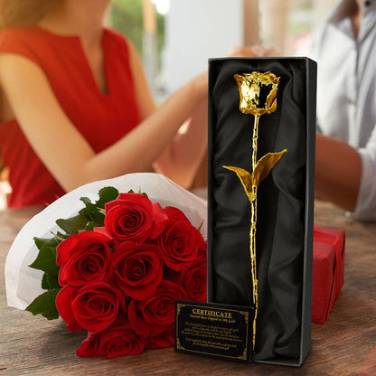 Gouden Roos Met Luxe Cadeauverpakking