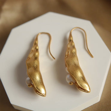 Vintage stijl Pea Pod Design gouden oorbellen