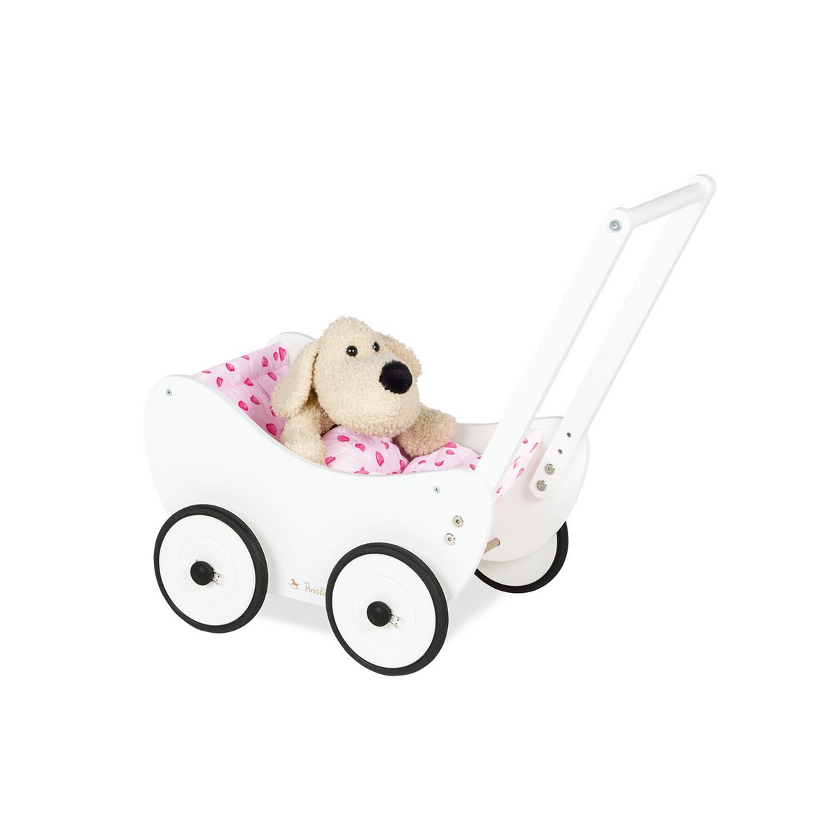 Poppenwagen 'Trixi', wit, 2 delig