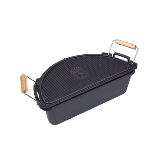 SGS Fire Pan Set - Gietijzer 9,5ml - Halve Maanvorm - Voor Monolith LeChef - Kamado Barbecue Accessoires