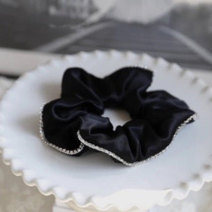 100% zijde oogverblindende haarscrunchie - 19 momme - diamantversiering