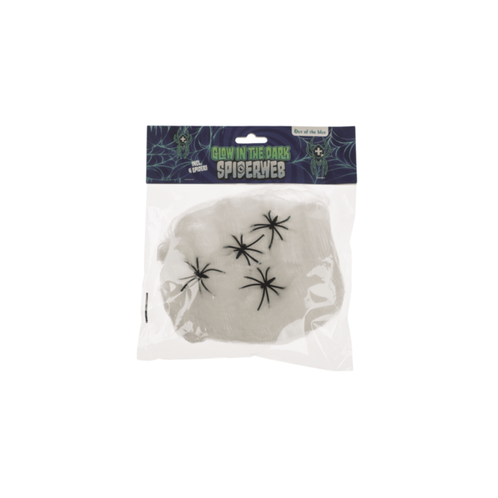 Glow in the dark spiders 4 stuks