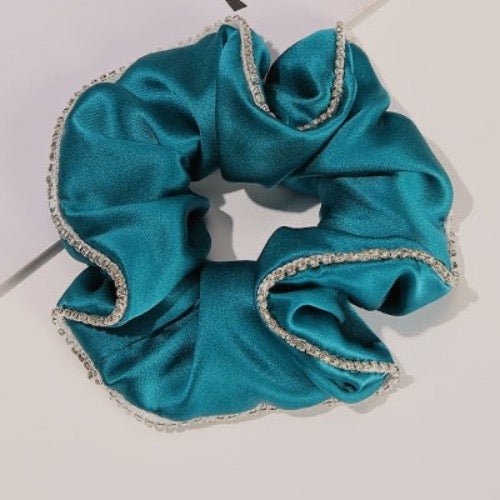 100% zijde oogverblindende haarscrunchie - 19 momme - diamantversiering