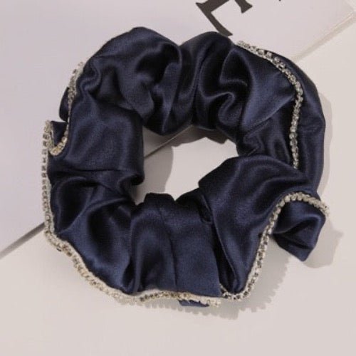 100% zijde oogverblindende haarscrunchie - 19 momme - diamantversiering