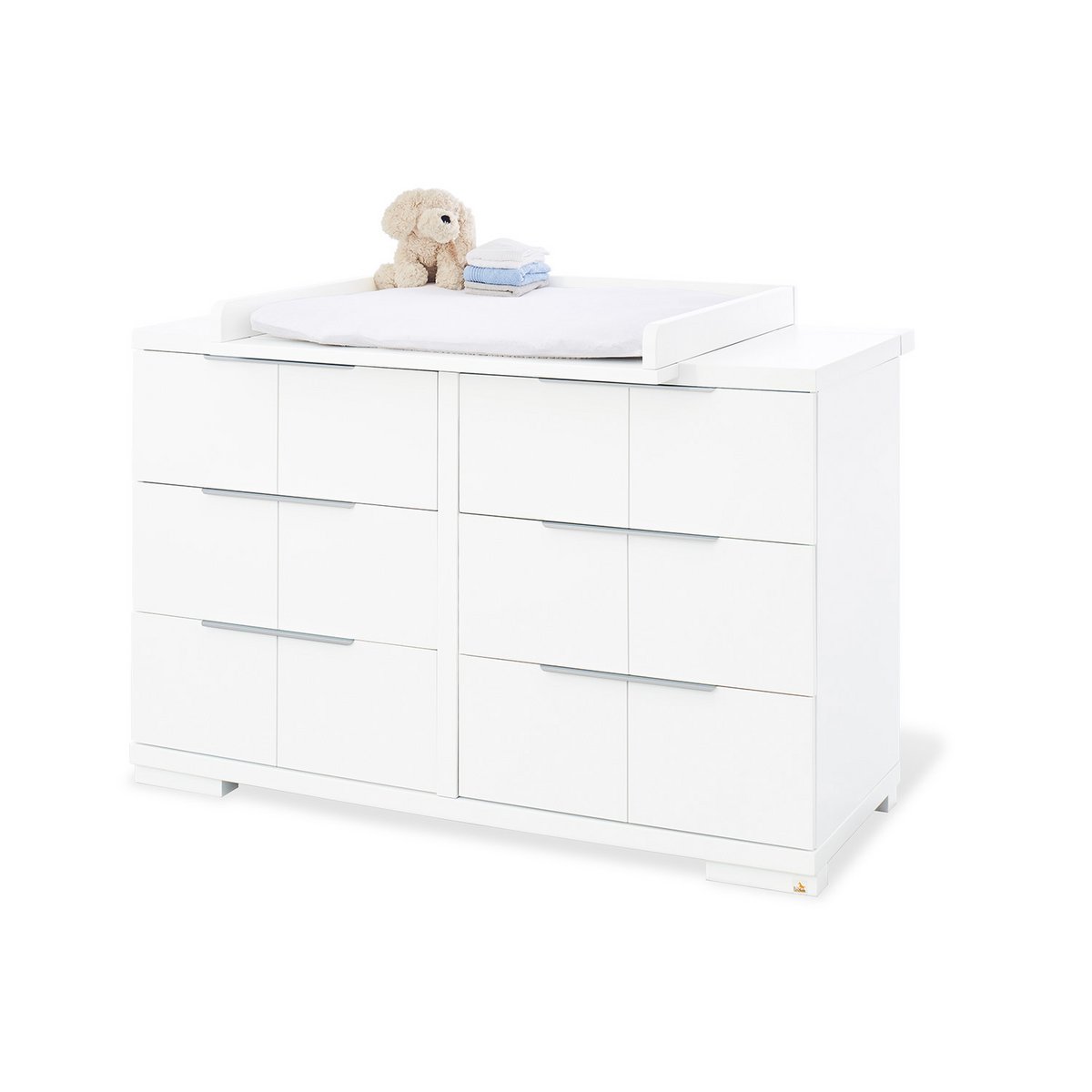 Startset 'Polar' extra breed, incl. wandplank
3 delen: ledikant, extra brede commode, wandplank