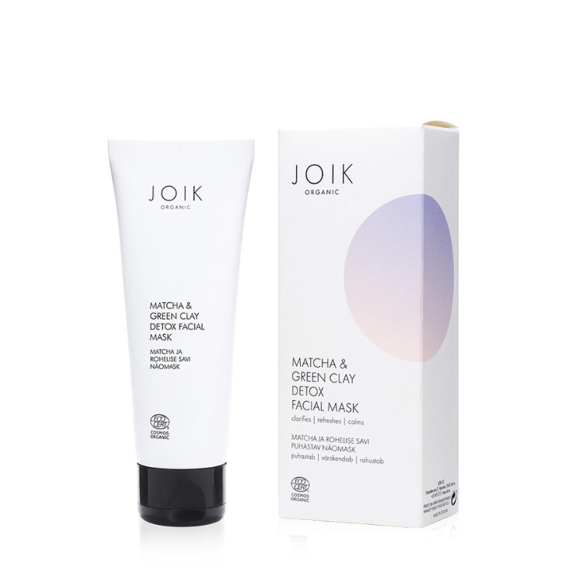 JOIK Organic Vegan Matcha & Green Clay Detox Facial Mask 75ml tube