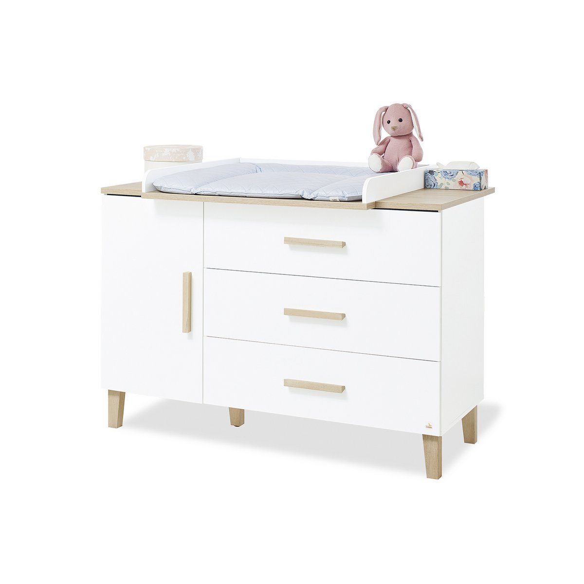 Startset 'Lumi' extra breed
2 delen: ledikant, extra brede commode