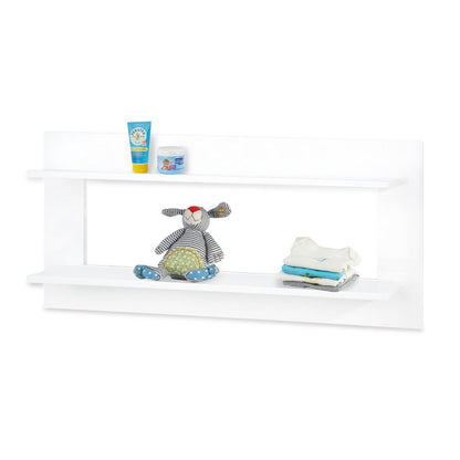 Kinderkamer 'Polar' extra breed groot, incl. wandplank4 onderdelen: ledikant, extra brede commode, grote kledingkast, wandplank