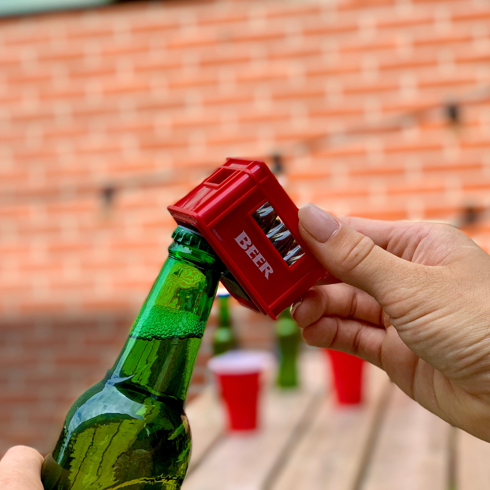 Bieropener Kratje met magneet - Rood - Beer Opener Crate - Bottle Opener - Beer Crate opener