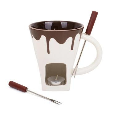 Chocolade Fondue Mok - Inclusief 2 Vorken & Kaars - 200 ml - Fondue mok - Unieke mok