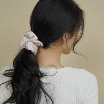 100% zijde oogverblindende haarscrunchie - 19 momme - diamantversiering