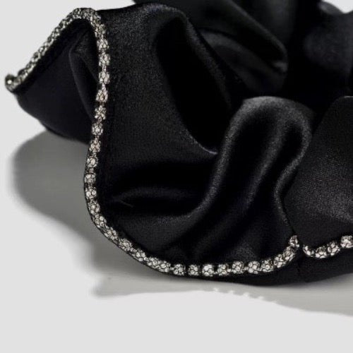 100% zijde oogverblindende haarscrunchie - 19 momme - diamantversiering