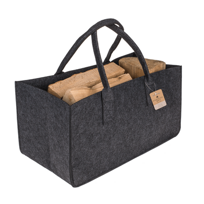 Vilten tas voor hout - 50 x 25 cm - Grijs - Tas voor hout - Tassen vilt