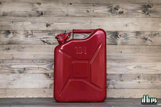 Stalen Jerrycan 10L - Rood - Duurzaam en Veelzijdig - Robuust - Perfect voor in de mancave - Exclusief drank