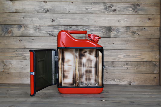 The Stillery Giftset 10L - Rood - Stalen Jerrycan - Functioneel en Stijlvol - Opslag - Uniek Cadeau Idee