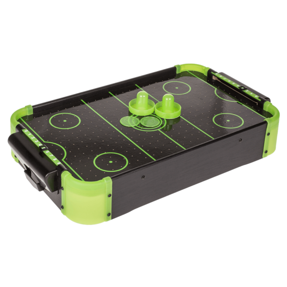 Mini Air Hockey Tafel - Glow in the Dark - 49,5 x 31 x 8,7 cm - Speelgoed - Kleine Air hockey