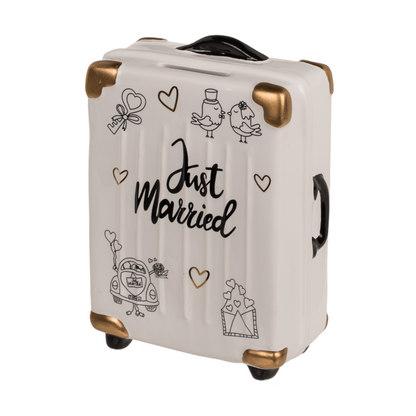 Spaarpot koffer 'Just Married'