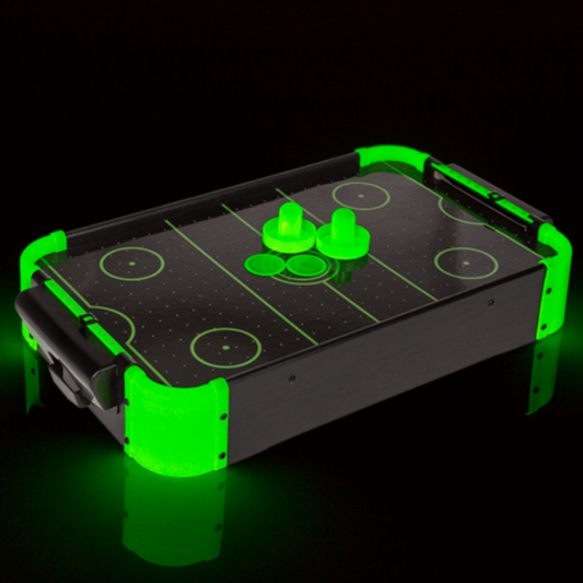 Mini Air Hockey Tafel - Glow in the Dark - 49,5 x 31 x 8,7 cm - Speelgoed - Kleine Air hockey