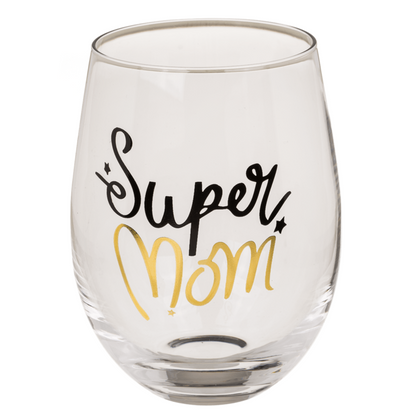 Leuke glazen 'Super mom' & 'Daddy cool'