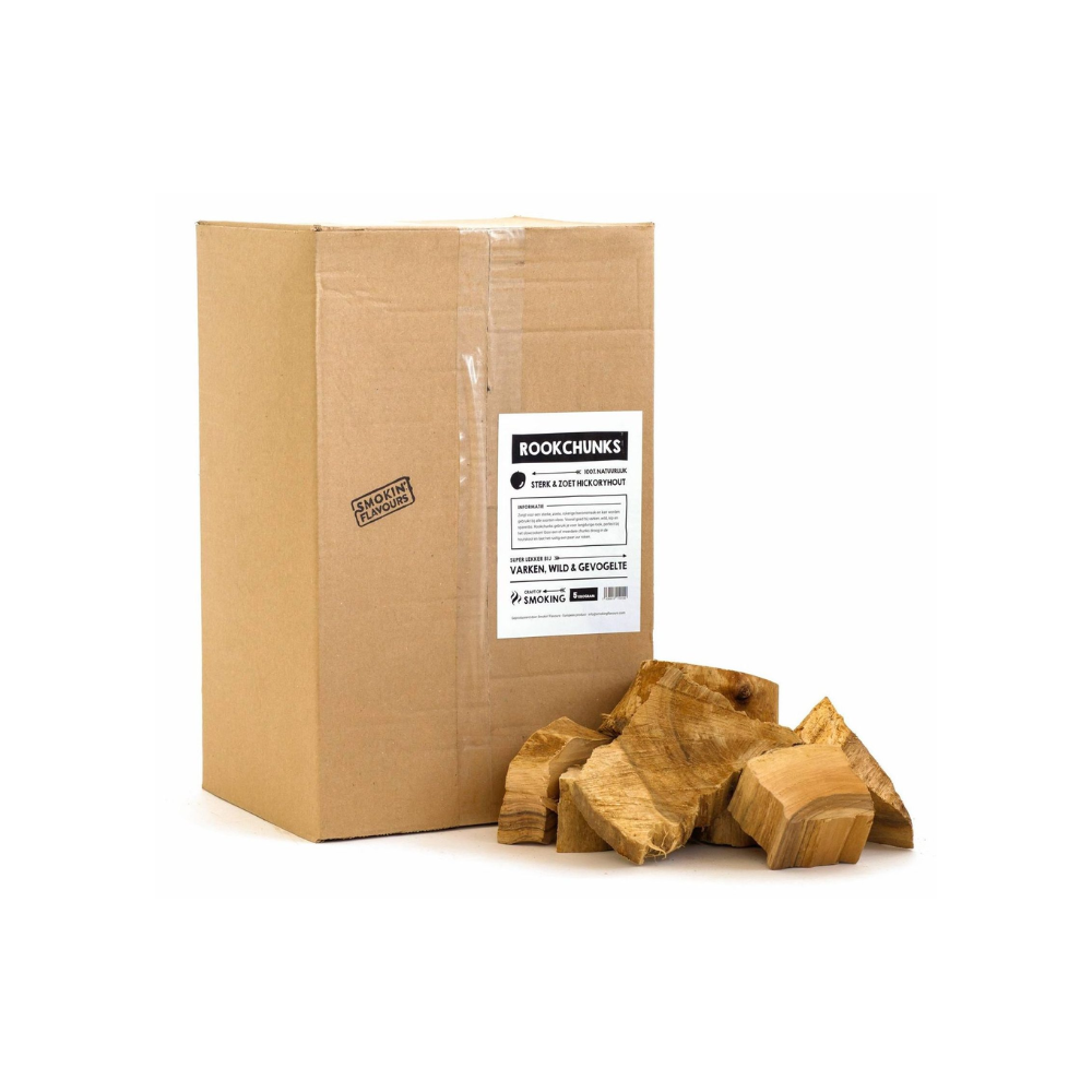 Rookchunks Hickory - 5KG - Krachtig Rookaroma voor Barbecueën - Hoogwaardige Rookchunks - Authentieke Rooksmaken - Rookchunks grillgerechten