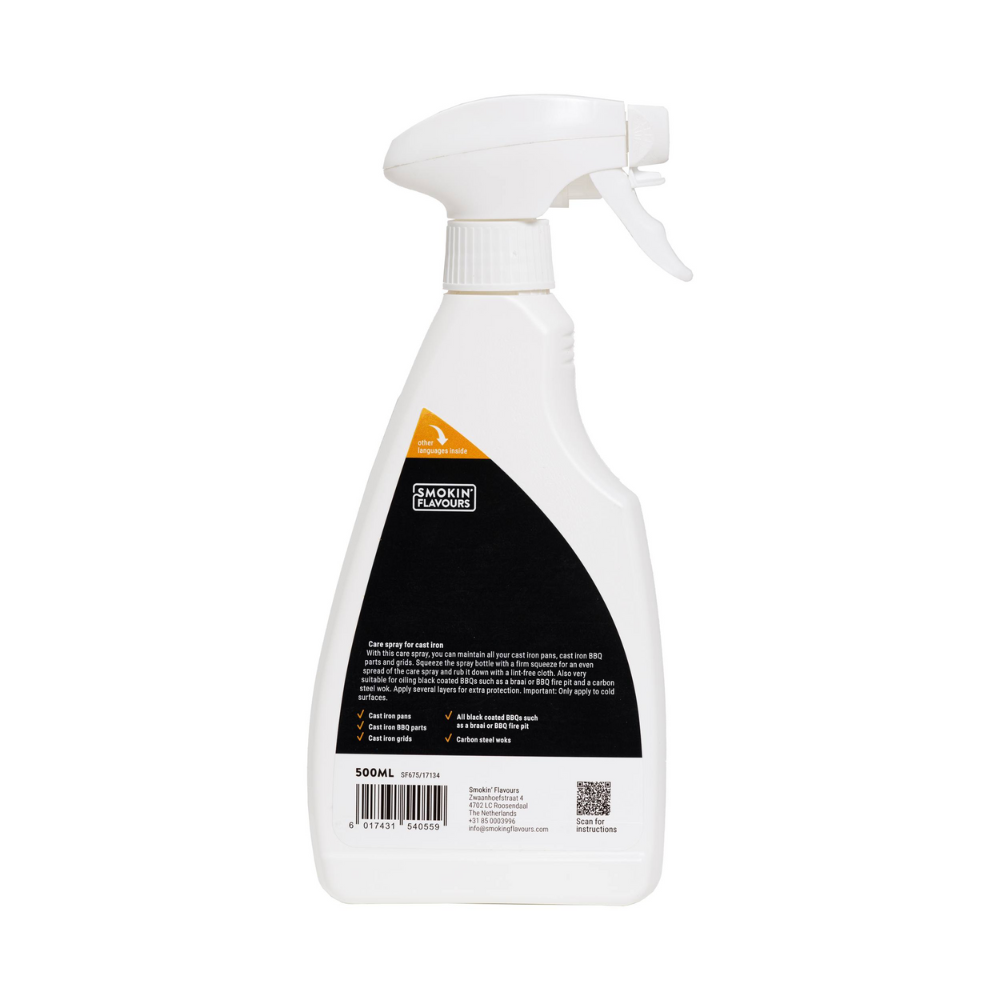 Cast Iron Care Spray | 500 ML | Onderhoud & Bescherming | Ideaal voor Gietijzeren Oppervlakken | Behoud de Perfecte Bakresultaten