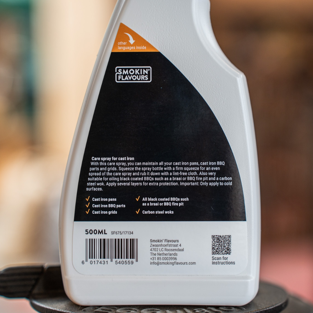 Cast Iron Care Spray | 500 ML | Onderhoud & Bescherming | Ideaal voor Gietijzeren Oppervlakken | Behoud de Perfecte Bakresultaten