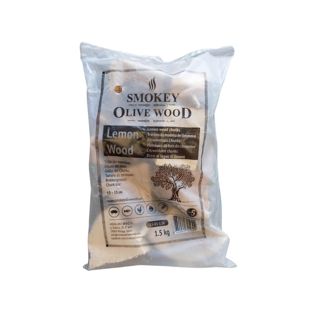 Citroenhout Chunks Nr5 - Langdurig Roken - Gemakkelijk te Gebruiken - 1,5 kg - Rookchunks BBQ - Rookhout