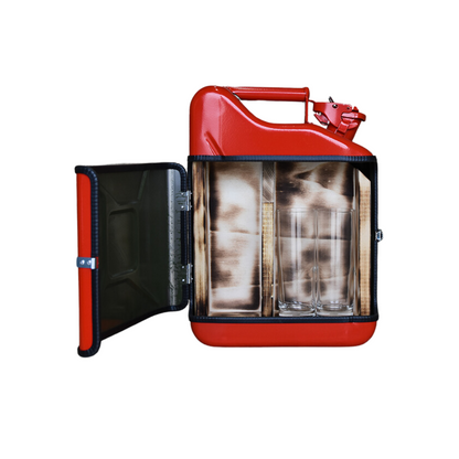 The Stillery Giftset 10L - Rood - Stalen Jerrycan - Functioneel en Stijlvol - Opslag - Uniek Cadeau Idee