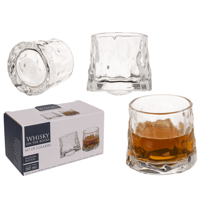 Whisky glazen 'on the rocks'