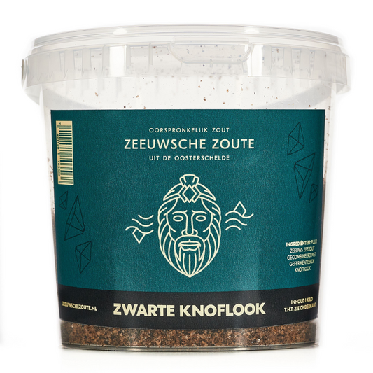 Zeeuwsche Zoute - Zwarte Knoflook - Emmer - 1 Kilo - Unieke Delicatesse - Intense Smaak - Handig voor Grootverbruik